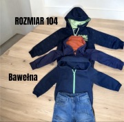 Zestaw 3 bluzy na zamek z kapturem spodnie dżinsowe 104 chłopiec Minecraft