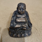 Posrebrzana brązowa stara figurka Budda niekanoniczny