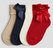 Skarpetki dla dziewczynki H&M r. 22 23 24 4-pak kokardki nowe