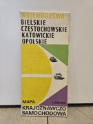 Stara mapa krajoznawczo samochodowa województwa Częstochowskie Katowickie 