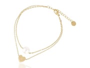 Bransoletka stal szlachetna serce i perła