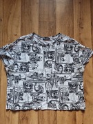 Bluzka ZARA w komiksowy wzór – oversize, rozm. S (wypada na L)