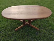 Niski kawowy stolik stary lata 70 Lite drzewo drewniany stół owalny