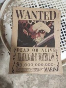 Plakat Wanted Trafalgar- D- Water Law bez ramy 28 x 42 cm