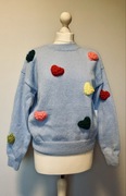Sweter w serduszka , nowy, rozmiar uniwersalny