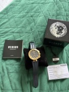 Versus Versace S7609 Chronograph | Złoty | Skórzany pasek | BOX | Okazja