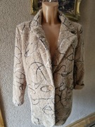 Płaszcz damski płaszczyk narzutka beżowy/karmelowy z kieszeniami