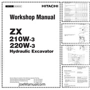 Hitachi ZX210W-3 220W-3 Workshop Manual Instrukcja serwisowa naprawcza