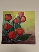 Obraz Kwiaty 24x24 cm Tulipany Akryl