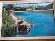 Kobieta nad jeziorem 