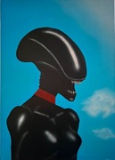 Ebony Queen – Xeno Bloodline | Akryl na Płótnie 70x50 cm | Pop-Art/Sci-Fi