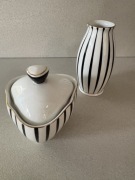 Vintage Komplet Hollóházi Paski | Pikasiak New Look | Bomboniera + Wazon