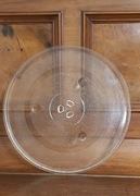 Szklany talerz do mikrofali na trzy wpusty  tzw.KOŃCZYNKA" 31.5cm