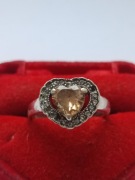 Srebrny pierścionek serce rozmiar 16