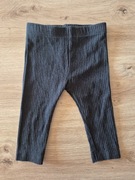 F&F legginsy niemowlęce spodnie czarne basic prążek 62