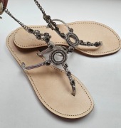 Bata sandały srebrne kryształy roz 41