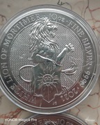 Srebrna moneta Bestie królowej 10oz White Lion of Mortimer2021r
