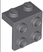 LEGO 44728 Ciemno szary łamana 1x2-2x2 2szt