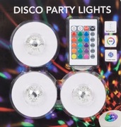 Oświetlenie 3x LAMPKI LED z pilotem dyskotekowe Ze zdalnym sterowaniem