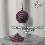 Kolczyki ETNA 35 - czerwono-niebieski