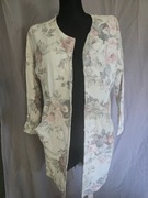 Cardigan w pastelowe kwiaty. Dlugi żakiet bawełniany