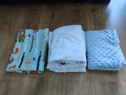 Zestaw dla maluszka kocyk minky poszwa na kołderkę i prześcieradła