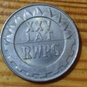 Moneta 20 zł XXV lat RWPG rok 1974