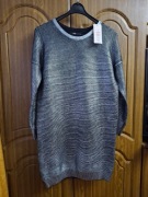 Nowa metaliczna srebrna sukienka swetrowa Big star XS S M sylwestrowa