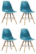 Krzesełka loft 4 sztuki turkus drewno