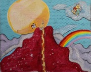 "Tęcza" Obraz malowany na płótnie 40x50cm,2015