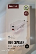 Hama ładowarka sieciowa mini 45W PD/QC 1xUSB-C, USB-A biała (201993)