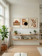 Zestaw 3 plakatów boho do salonu sypialni 30x40 abstrakcja terakota