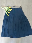 Granatowa spódniczka z guzikami, delikatnie rozkloszowana, vintage