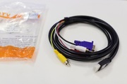 Kabel cyfrowy HDMI do VGA 3xRCA