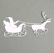 Scrapki Papierowe - Boże Narodzenie Zima Zaprzęg Mikołaj i Renifer 2 szt.