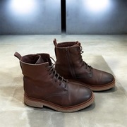 Marc O'Polo, skórzane trzewiki, buty zimowe, codzienne, Dark Brown, r. 37