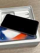 iPhone X, 256GB, Silver, Srebrny, nowe etui GEAR4