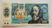20 Koron 1988 Słowacja 1993 z KOLKIEM (Slovenská Republika) - Rzadki!