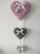 Serca z wikliny papierowej zestaw Dzień Babci 