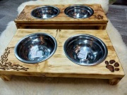   Eko-Miska podwójna lite drewno pies kot