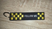 Zawieszka "FOLLOW ME" jak Remove Before Flight * RBF * CZARNO - ZÓŁTA /HAFT