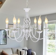 Biały Rustykalny Żyrandol w stylu francuskim