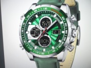 Zegarek męski -wodoodporny 50 m -kolor zielony