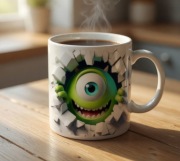 Prezent na dzien dziecka Mike Wazowski Potwory i spolka kubek z efektem 3d