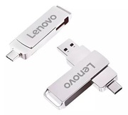 Pendrive Lenovo 256 GB, Metalowy, Obrotowy Typ C & USB + Adapter