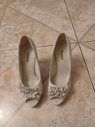 Buty szpilki białe z otwartymi palcami