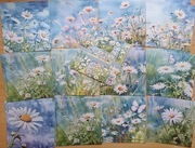 kartki 24 szt.rumianki zieleń łąka wiosna scrapbooking