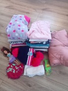 Paka ubrań dla dziewczynki rozmiar 134-140 z kurtką 