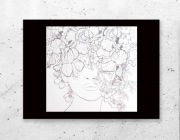 kobieta plakat A4, biało czarny plakat 21x30, dziewczyna plakat boho
