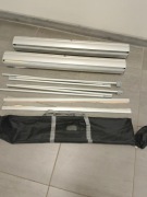 Dwa banery reklamowe, aluminium, roll up, kaseta reklamowy